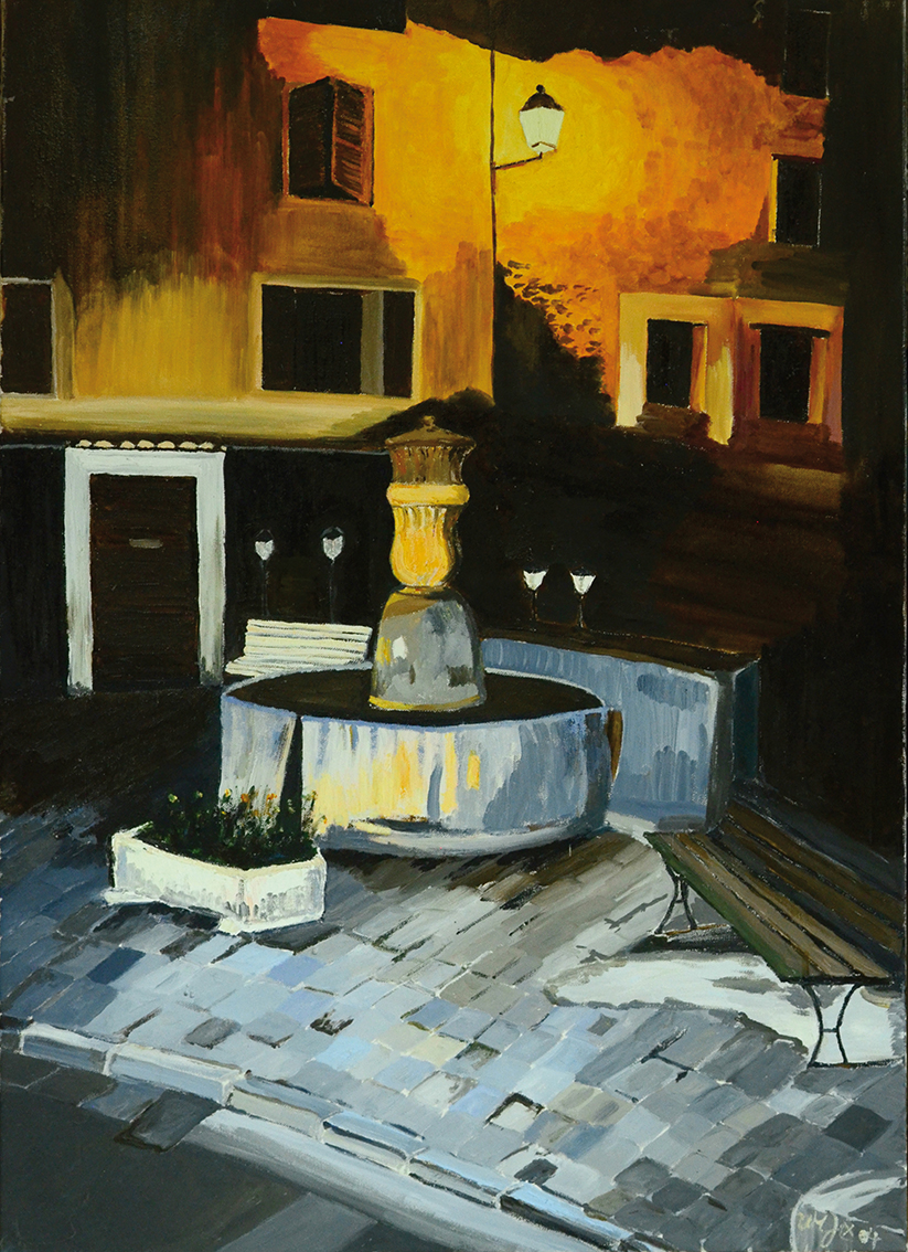 Abendliche Dorfszene Provence