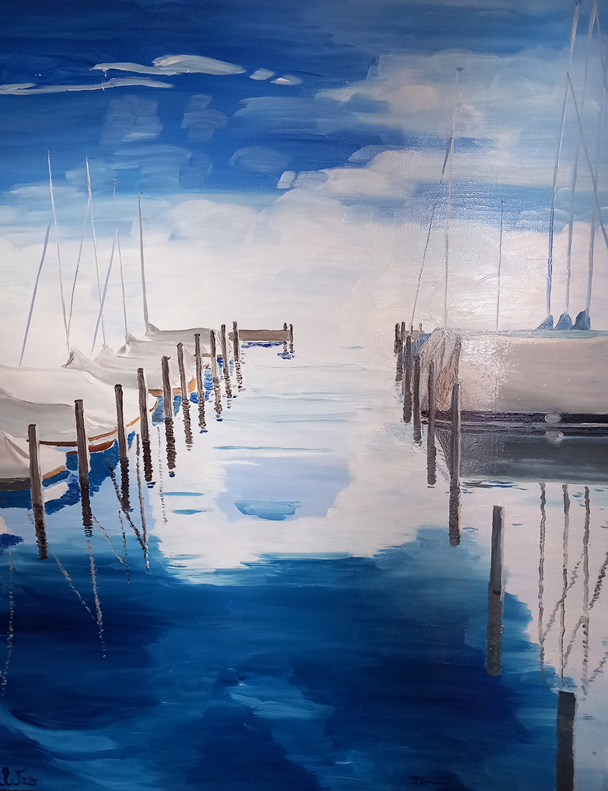 Hafen mit Segelbooten Possenhofen