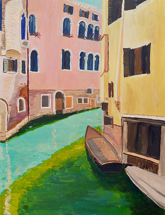 Venedig Canal Mit Booten