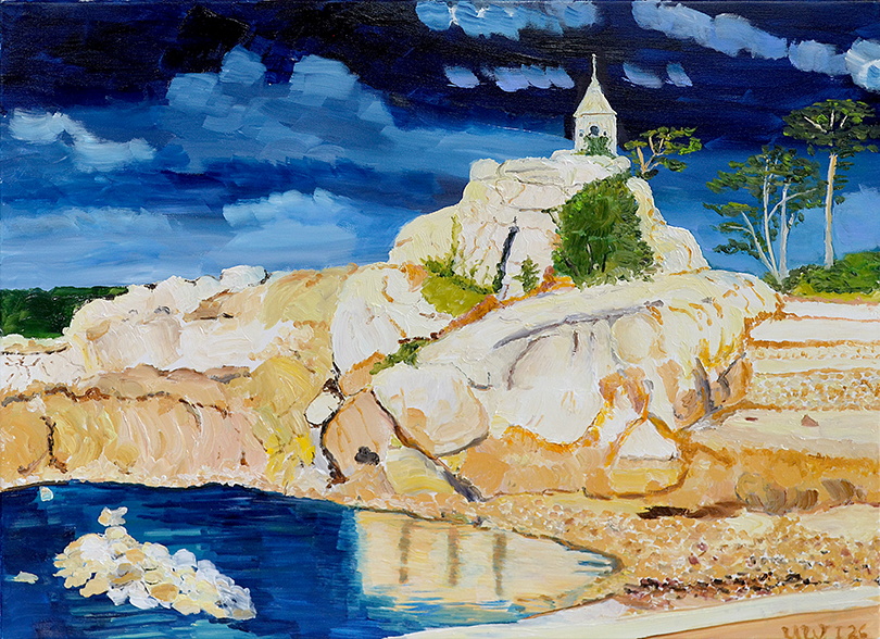 Bretonische Küste Nähe St. Malo Kapelle